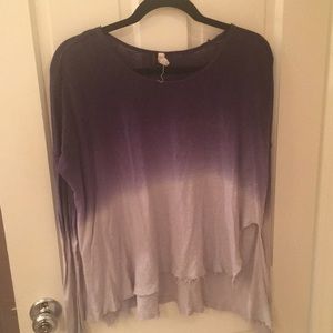 Free people long sleeve ombré top.